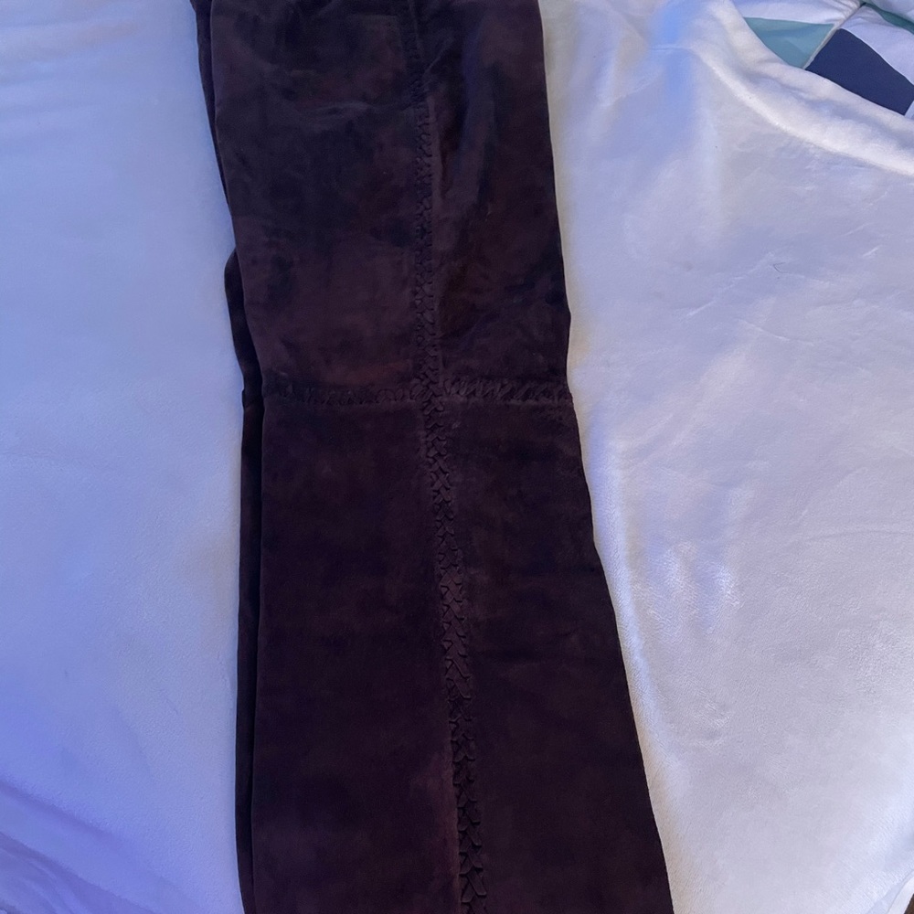 Brown suede pants